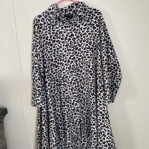 Leopard Print Long Sleeve Dress
